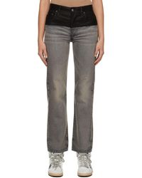 Amiri Black & Gray Paneled Jeans