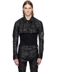 Julius - Blouson Écourté Mylar Noir En Denim - Lyst