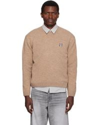 Maison Kitsuné - Fox Head Lambswool Comfort Sweater - Lyst