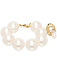 Vivienne Westwood - Bracelet doré et blanc à perles et à pendentif - Lyst