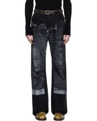 Jean Paul Gaultier - Black Printed Jeans - Lyst