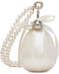 Simone Rocha - Micro sac sculptural blanc cassé à bandoulière à perles artificielles - Lyst