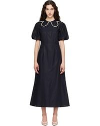 Simone Rocha - Puff Sleeve Petal Collar Midi Dress - Lyst