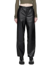 Levi's - Black baggy Dad Faux-leather Trousers - Lyst