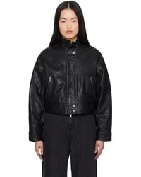 Weekend by Maxmara - Angel Leather Bomber Jacket - Lyst