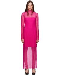 Givenchy - Robe longue rose à motif à logo 4g - Lyst