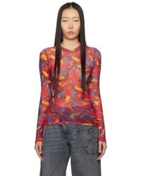 JW Anderson - Red Printed Long Sleeve T-shirt - Lyst