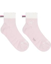 Thom Browne - Pointelle Stitch Hector Crew Socks - Lyst