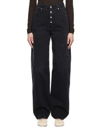 MM6 by Maison Martin Margiela - Black Distressed Jeans - Lyst