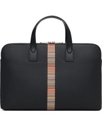 Paul Smith - Porte-Document À Deux Volets Noir À Rayures Emblématiques - Lyst