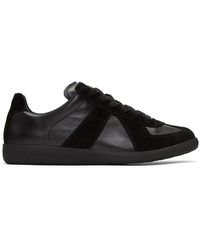 Maison Margiela Panelled Replica Trainers - Black