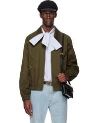 Valentino - Khaki Cotton Gabardine Bomber Jacket - Lyst