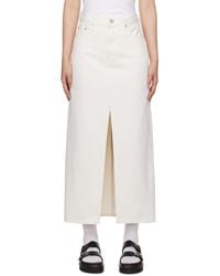 Levi's - White Ankle Column Denim Midi Skirt - Lyst