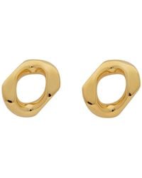 Burberry Gold Small Chain Link Earrings - Metallic