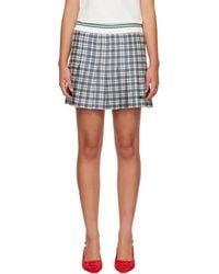 Burberry - Pleated Check Tennis Miniskirt - Lyst