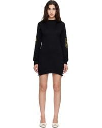 OTTOLINGER - Robe Courte Team Noire À Textes En Jacquard - Lyst