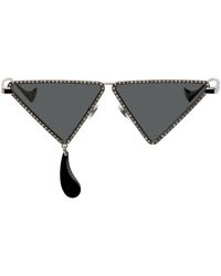 Gucci Lunettes de soleil géométriques argentées - Métallisé
