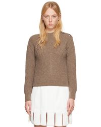 Bottega Veneta - Taupe Button Sweater - Lyst