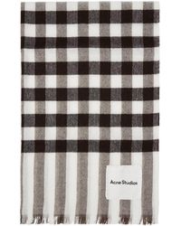Acne Studios - Brown & Off-white Check Scarf - Lyst
