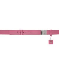 WOOYOUNGMI - Pink Leather Button Belt - Lyst