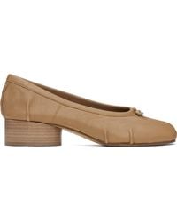 Maison Margiela - Chaussures À Talon Haut De Style Ballerines Brun Clair À Bout Tabi - Lyst