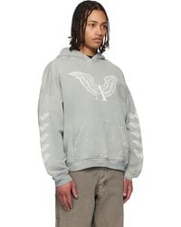 ALEXANDER DIGENOVA Slim Blonde Distressed Hoodie in Black for Men
