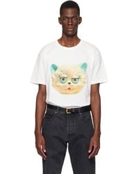 Valentino - Cotton 'Le Chat De La Maison' Print T-Shirt - Lyst