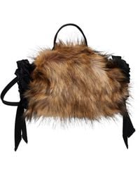 Simone Rocha - Embellished Mini Faux Fur Double Ribbon Rosette Bag - Lyst