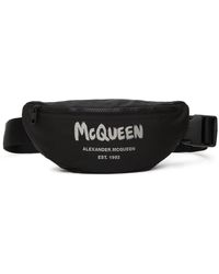 Alexander McQueen Sac-ceinture à graffiti - Noir