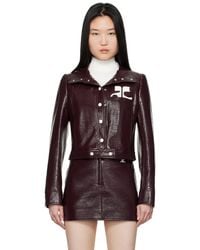 Courreges - Reeditionエディション バーガンディ ビニール ジャケット - Lyst