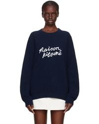 Maison Kitsuné - Blue Handwriting Sweater - Lyst