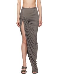 Rick Owens - グレー Hollywood Twist Edfu マキシスカート - Lyst