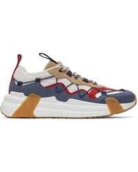 Moncler - White & Navy Compassor Sneakers - Lyst
