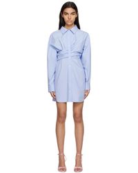 T By Alexander Wang - Robe courte bleue à boutons - Lyst