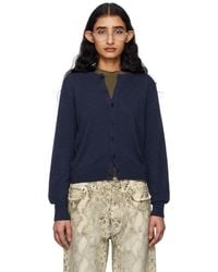 Acne Studios - ネイビー ヤクウール フィット カーディガン - Lyst