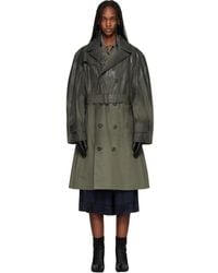 Maison Margiela - Khaki Double-Breasted Trench Coat - Lyst