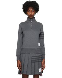 Thom Browne - Gray Funnel Neck Polo - Lyst