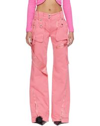 Blumarine - Garment-dyed Denim Cargo Pants - Lyst