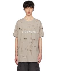 Givenchy - Taupe Destroyed T-shirt - Lyst