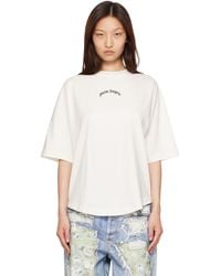 Palm Angels - Off- Curved Logo Over T-Shirt - Lyst