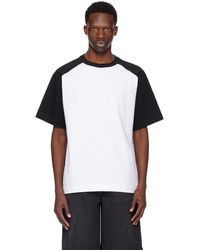 Alexander Wang - T-shirt noir et blanc à logo modifié gaufré - Lyst