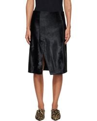 Loulou de Saison - Myra Asymmetrical Pony-Effect Leather Midi Skirt - Lyst