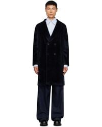 Max Mara - Navy Double-breasted Coat - Lyst