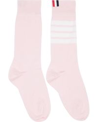 Thom Browne - Cotton 4-Bar Mid Calf Socks - Lyst