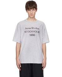 Acne Studios - グレー ロゴプリント Tシャツ - Lyst