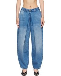 Balmain - Barrel-Leg Denim Jeans - Lyst