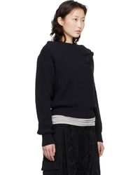 OPEN YY Appliqué Zipup Sweatshirt in Black | Lyst