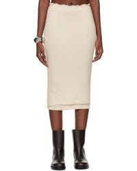 Jil Sander - Off- Double Layer Midi Skirt - Lyst