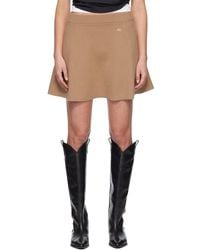 Ganni - Tan Cashmere Wool Miniskirt - Lyst
