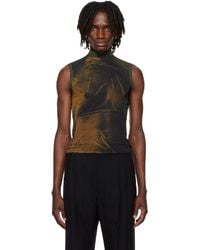Jean Paul Gaultier - Ssense Exclusive Khaki & High Neck Printed Water Tank Top - Lyst